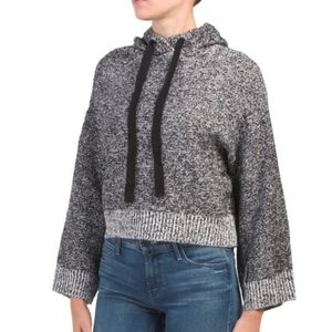NWT RUBY MOON Marled Cropped Hoodie Sweater